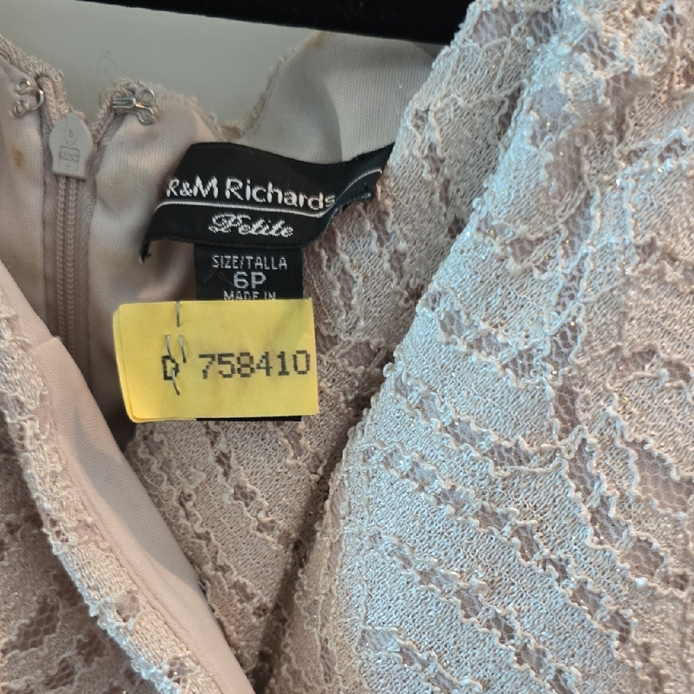 R&M Richards Pink and Gold Asymmetrical Wrap Sundress - Picture 2 of 3